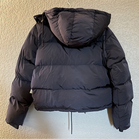NWT Good American Puffer Jacket Navy Blue Size XS - Picture 3 of 9